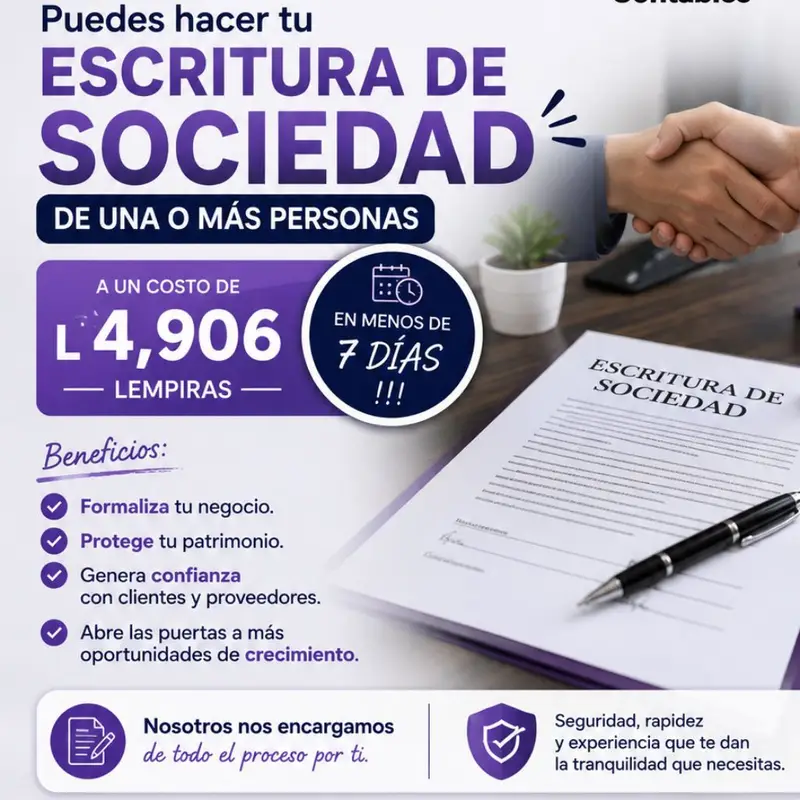Escritura pública S de R L