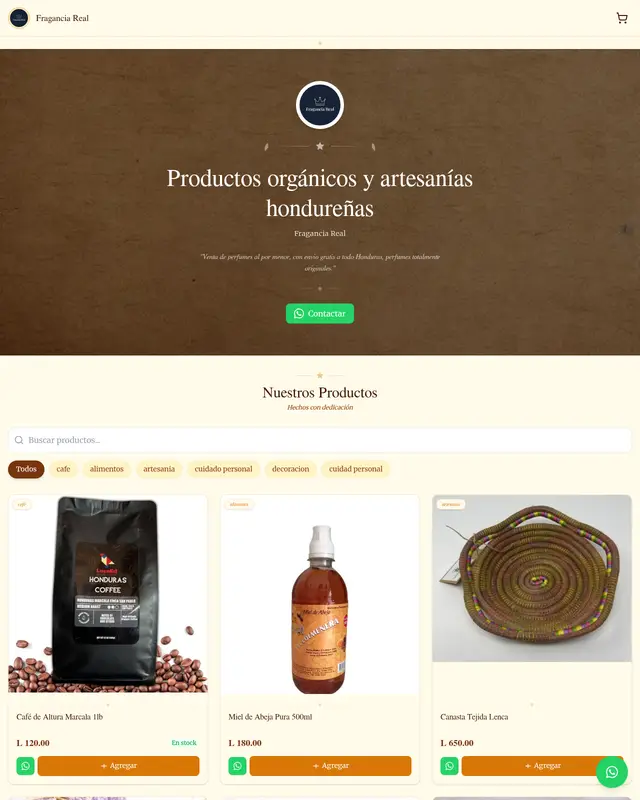 Productos orgánicos y artesanías hondureñas