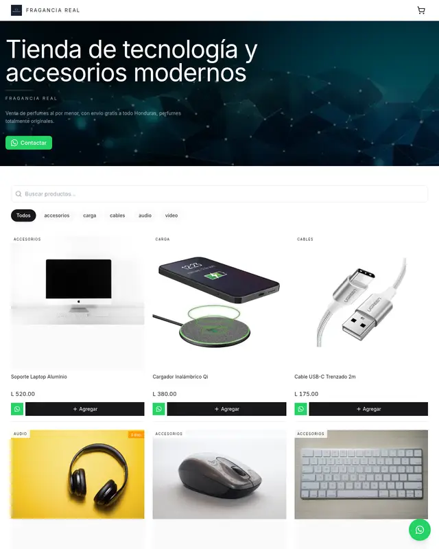 Tienda de tecnología y accesorios modernos
